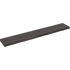 Teak Furniture vidaXL Dark Brown 180 x 30 x 2-6 cm Wall Shelf