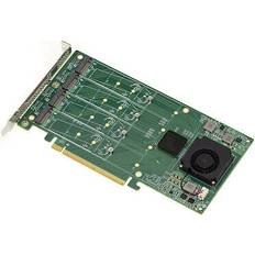 KALEA-INFORMATIQUE Carte Contrêleur PCIe 3.0 16x Pour 4 SSD M2 NVMe M Key Avec Chipset PLX PEX 8747