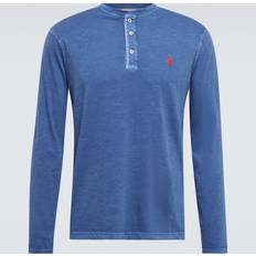 Polo Ralph Lauren T-shirts a Maniche Lunghe HENLEY - Blu