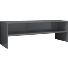 Gråa - Spånskiva TV-bänkar vidaXL 800044 High Gloss Grey TV-bänk 120x40cm