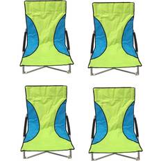 4 Green Folding Low Seat Beach Chair Camping Chairs