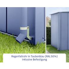 Billig Terrasseoverdækning Hörmann Silber EcoStar Regenfallrohr RAL5014 Taubenblau 0692651510