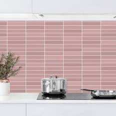 Piastrelle Metro Kitchen Back Wall Old Pink