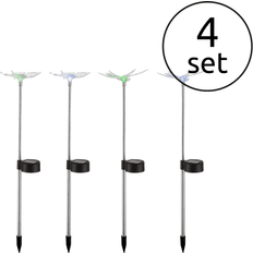 B Éclairage au Sol Globo Solarleuchte Schmetterling Libelle 1xLED 4er Set Éclairage au Sol