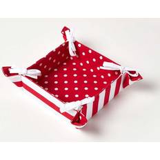 Rot Brotkörbe Homescapes Reversible Polka Dots Bread Basket