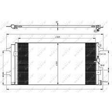 Tratamiento del Aire NRF 350060 Condensador Condensador de Aire Acondicionado, Condensador, aire acondicionado con secador, con junta tórica 18 15,4 Aluminio 625