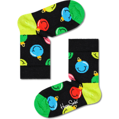 Vihreä Sukat Happy Socks Black Kids Jingle Smiling Crew Sock - Black/Green/Red