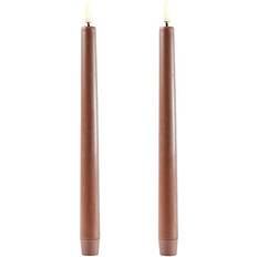 Uyuni Taper Caramel/Smooth LED Candle 25cm 2pcs