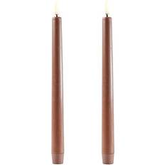 Uyuni Taper Caramel/Smooth LED Candle 9.8" 2pcs