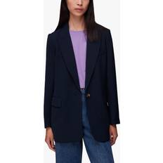 Solid Colour Blazers Whistles Crepe Boyfriend Blazer Navy