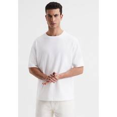 Reiss Mens White Tate Crewneck Cotton T-shirt