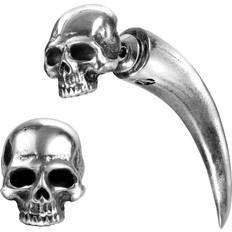 Tin Earrings Alchemy Gothic skull earring tomb skull horn earrings tunnel