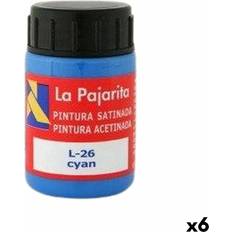 Blue Water Colours Tempera La Pajarita Cyan L-26 Blau Satin Schulisch 35 Ml 6 Stück