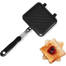 Wejoy Breakfast Sandwich Maker Non-Stick Fast Heating Toaster Waffle Panini Grill with Long Handle for Breakfast Bread Snacks Accessor