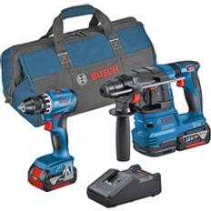 Sets Bosch Blauw Combopack GSR 18V-45 GBH 18V-22 18V 2 x 4.0Ah lader In tas 0615A50038