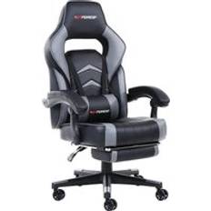 GTForce GTFORCE Turbo Reclining Leather Sports Racing Chair Grey