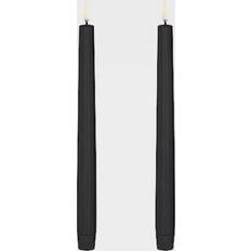 Uyuni Taper Black LED Candle 25cm 2pcs