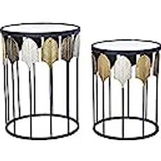 Dkd Home Decor Set of 2 small Black Coffee Table