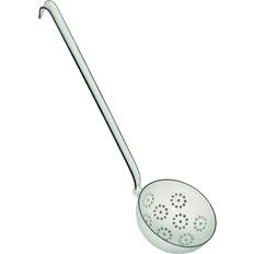 Riess Classic White Skimmer Enamel Slotted Spoon