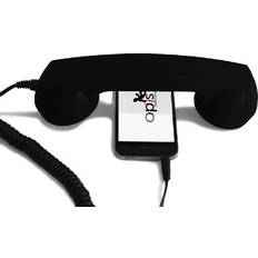 Téléphones Fixes Opis 60s micro combiné téléphone rétro pour les smartphones android et ordinateurs en forme de combiné téléphonique classique (noir)