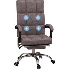 Massage Chairs Vinsetto Microfibre Fabric Vibration Massage Office Chair for Home, Grey