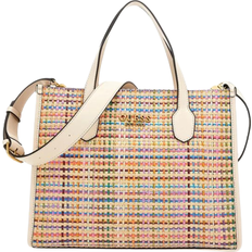 Guess Silvana Colorful Straw Tote - White multi