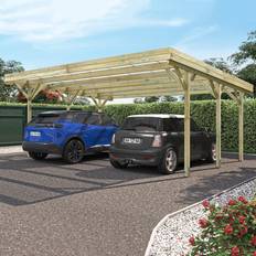 Dépendances Double Wooden Carport Gazebo 6m 5m (Building Area )