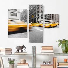 100 " Projector Screens 3-teiliges Leinwandbild Rasantes New York