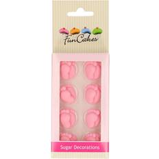 Pink Sukkerpasta Funcakes Dekorationer Baby Feet Sukkerpasta
