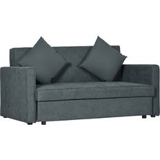 Cottons Furniture Homcom Convertible Dark Grey Sofa 152cm 2 Seater