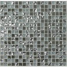 House of Mosaics Glamour Clear Mirror Effect Glass & Marble Tile, L300mm W300mm