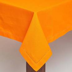 Orange Cloths & Tissues Homescapes Plain Cotton Tablecloth Orange