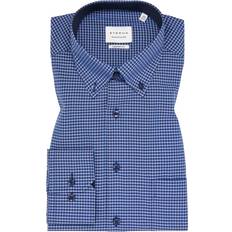 Eterna COMFORT FIT Shirt in dark blue checkered