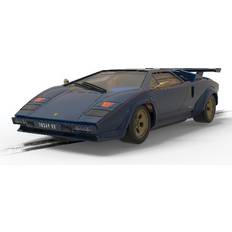 Bilbanebilar på rea Scalextric Lamborghini Countach, Walter Wolf, Blue And Gold