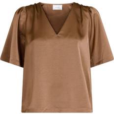 Bronze - Dame Overdele Neo Noir Largo Heavy Bluse, Dark Taupe