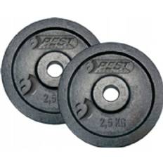 Træningsudstyr Best Sporting Black Cast Iron Weight Plate 2x2.5 kg