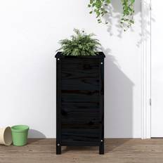 vidaXL Garden Planter Black 40x40x78 Solid Wood Pine