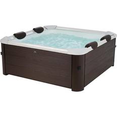 Jacuzzis Mspa Spa Gonflable Semi-Rigide 6 Places Marron Avec Accessoires 120 Jets L160 x L160 x H65 cm