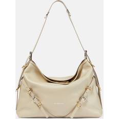 Bags Givenchy Medium Voyou Buckle Shoulder Bag in Tumbled Leather NATURAL BEIGE