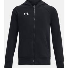 Black Hoodies Under Armour Rival Fleece Full-Zip Long-Sleeve Hoodie for Kids Black/White