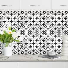 Tiles Küchenrückwand Fliesenoptik Geometrischer Fliesenmix Blume