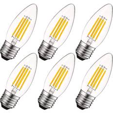 Candle Light Bulbs Luxrite e26 led candle bulbs 60w equivalent 2700k 550lm dimmable 6-pack