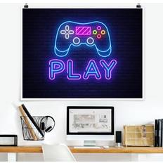 Günstig Handbedienungen Klebefieber Poster Neon Gaming Controller