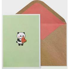 Tarjetas de regalo Panda Holding Heart Anniversary Card