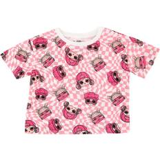 Checkered T-shirts LOL Surprise Warped All Over Print Skimmer Tee - Black/Pink/White