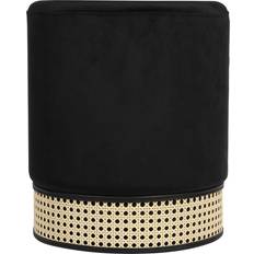 Black Stools TOV Furniture Ottomans Black Ivy Pouffe