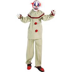 Inflatable Decorations Haunted Hill Farm 5-Ft. Animatronic Clown Indoor/Outdoor Halloween Decoration