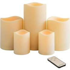 LumaBase Battery Operated Resin Pillar LED Candle