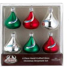 Kurt Adler Set of 6 1.5 In Glass Hershey's Mini Kisses Ornaments