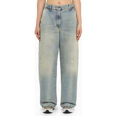 Women wide leg jeans Palm Angels Paris wide-leg jeans women Polyester/Cotton/Cotton Blue